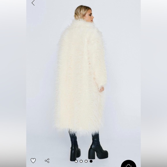 Nasty Gal Oversized Mongolian Fur Coat size 12 - Picture 4 of 4